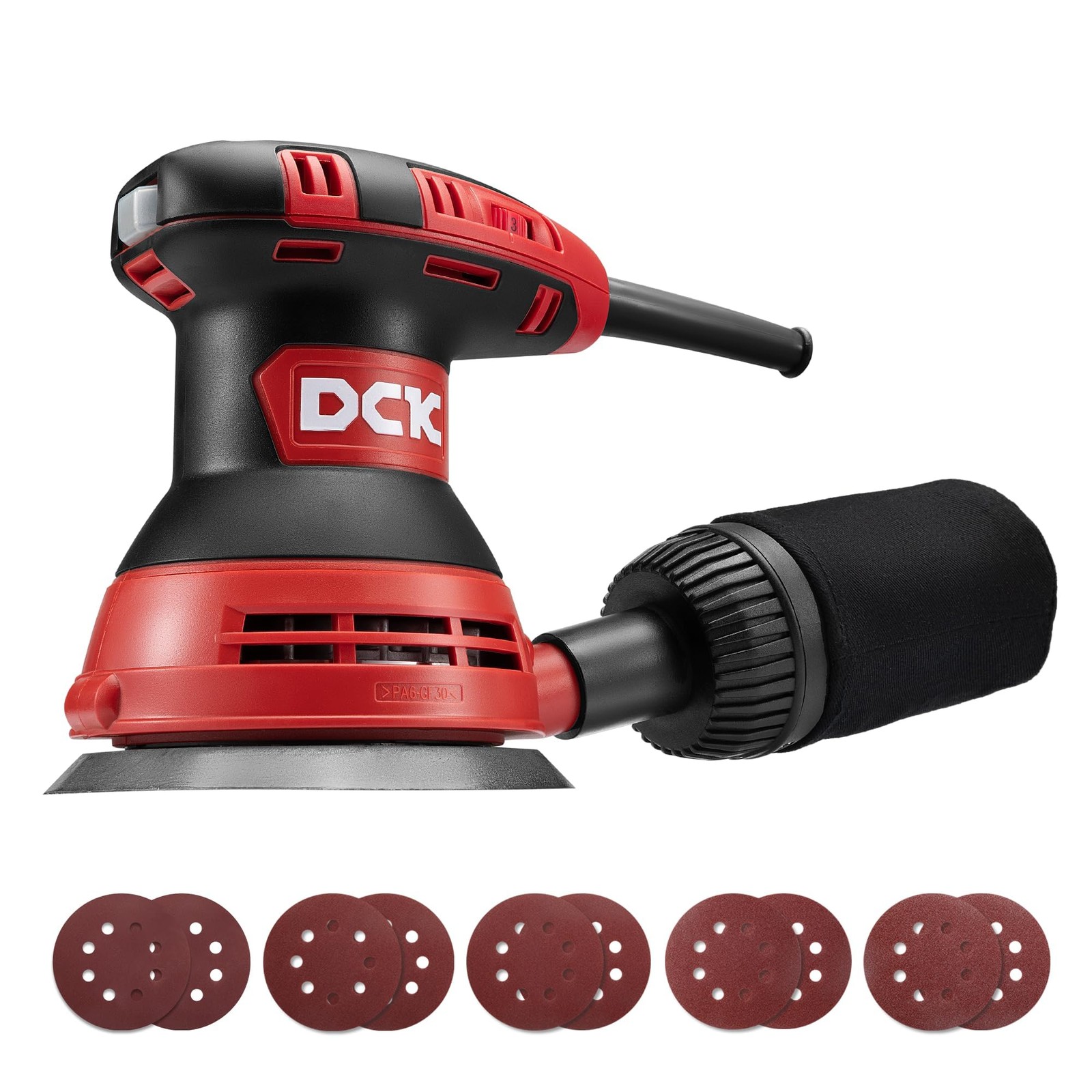 Random Orbital Sander, 3.0 AMP Corded Palm Sander, 6 Speeds Max 12,000 OPM, 5...