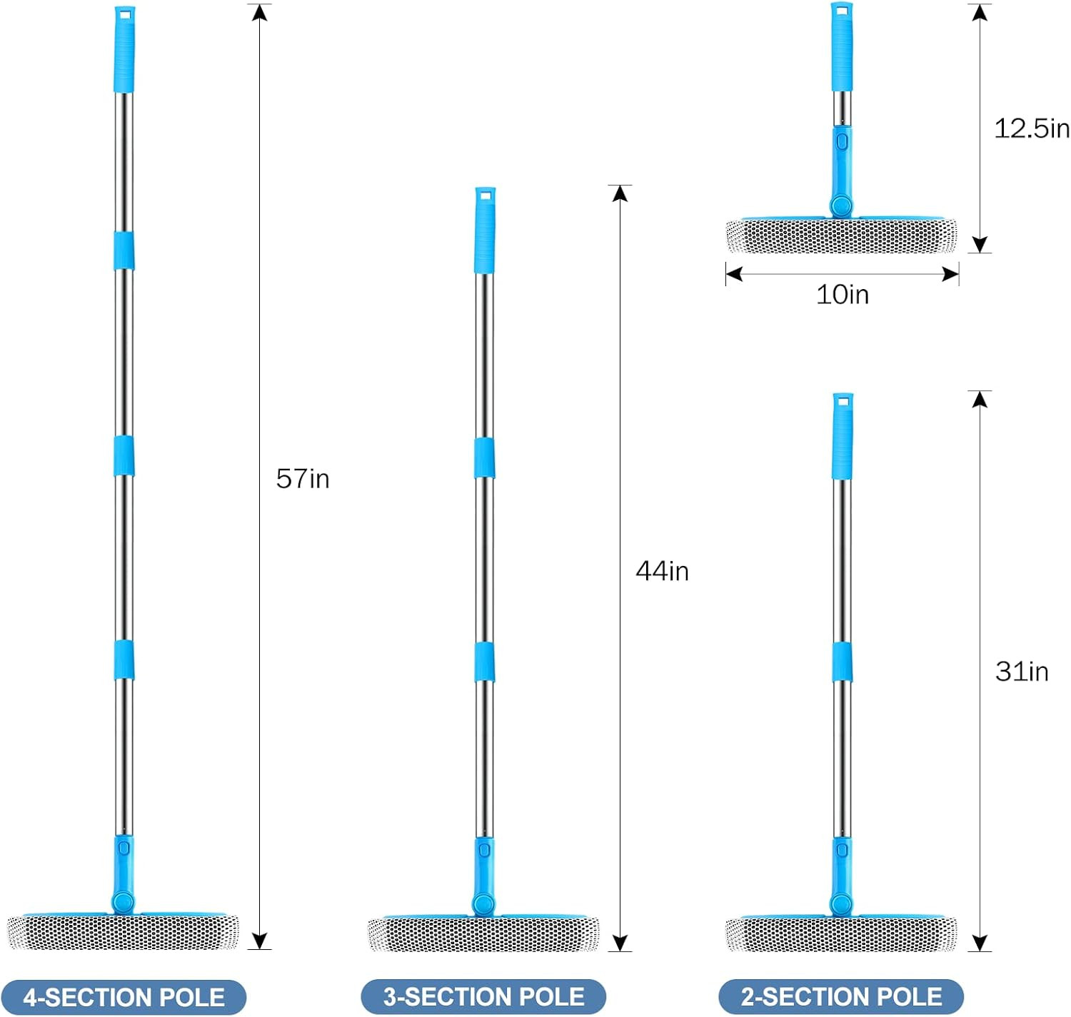 Window Squeegee 2 in 1 Window Cleaner Tool with 57In Extension Pole |