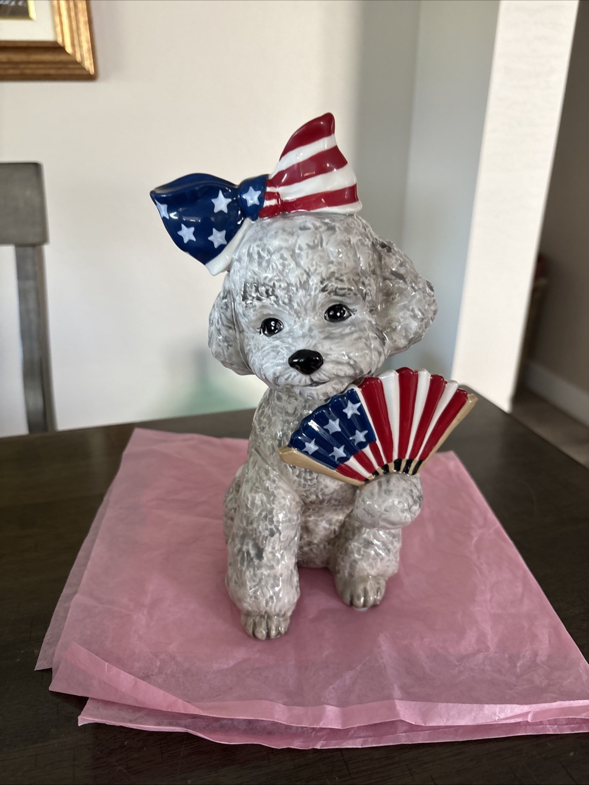 Blue Sky Patriotic Poodle Doodle Dog Stars & Stripes