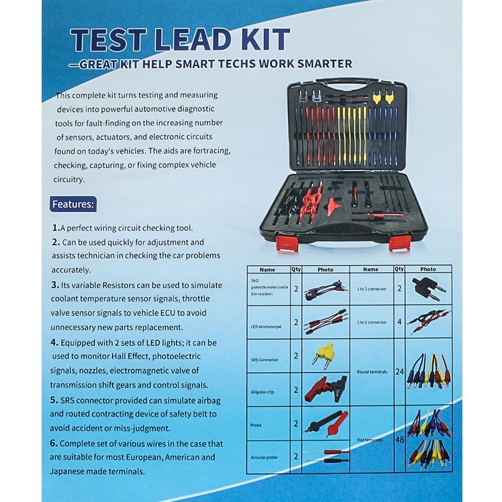 92pc Master Electrical Test Lead, Sensor Simulator & Terminal Adapter Set 92ELHC