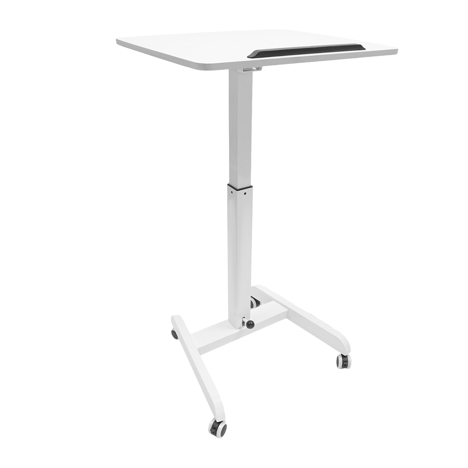Adjustable Standing Desk Rolling Laptop Cart Mobile Podium Pedal Lift w/ Wheels