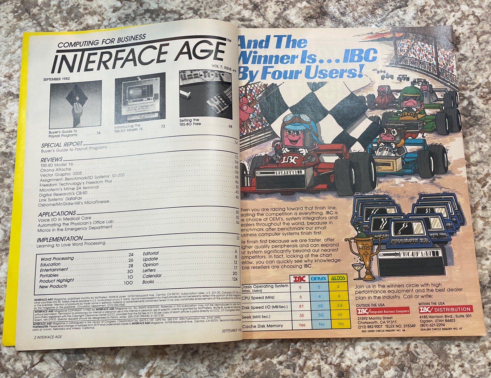INTERFACE AGE MAGAZINE VINTAGE SEP 1982