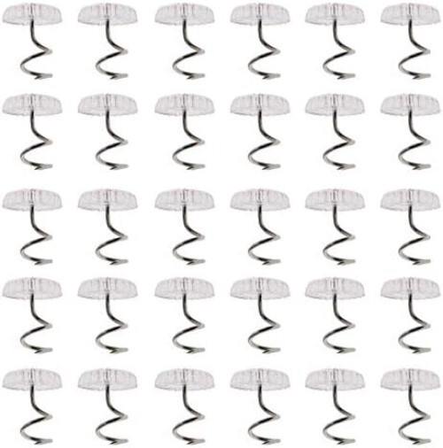 30 Pcs Clear Twisty Pins - Hold Bed Skirts & Upholstery in Place Without Damage