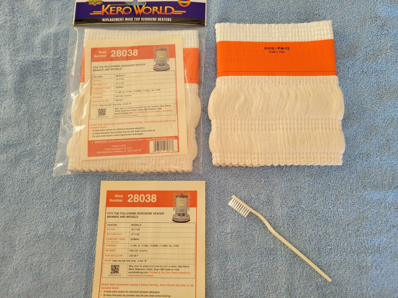 COMFORT TEMP GG8845 KEROSENE HEATER WICK & "FREE" WICK CLEANING BRUSH & GUIDE