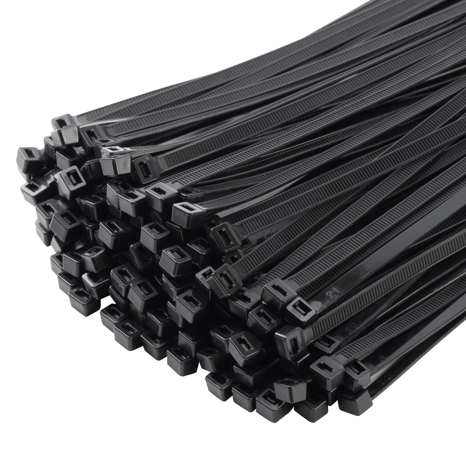 200PCS 10 inch Black Zip Ties 75LBS Tensile Strength Self-Locking heavy duty ...