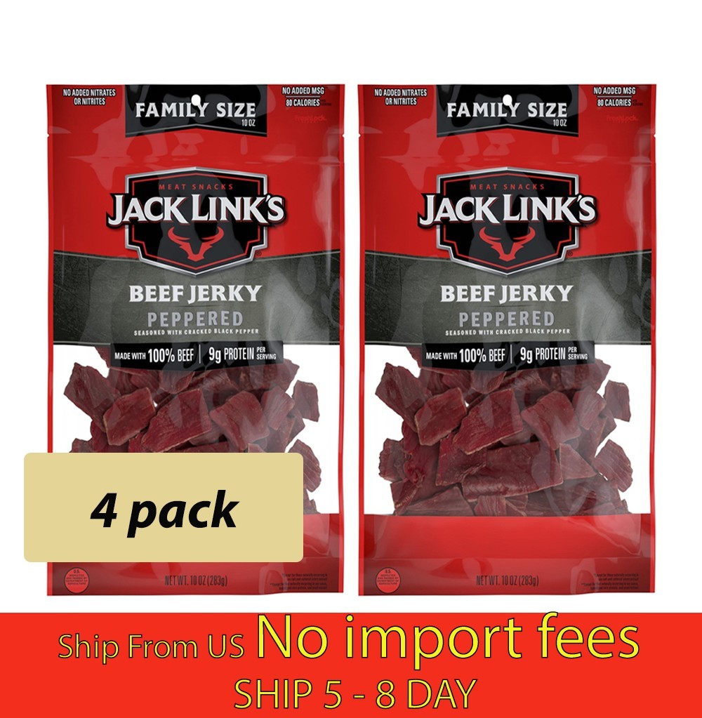 (4 Pack) Jack Link’s Peppered Beef Jerky 10oz Bag...(wa)