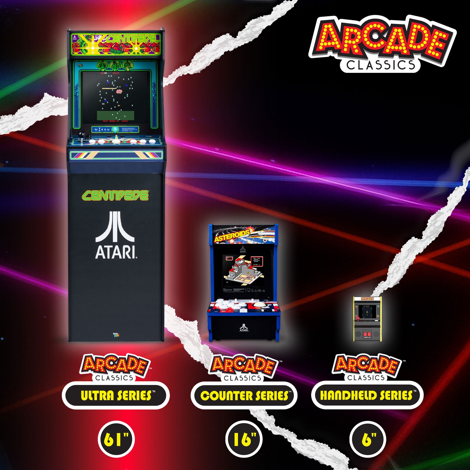 Arcade Classics Atari Ultra Series Arcade Game Cabinet with 17" Screen