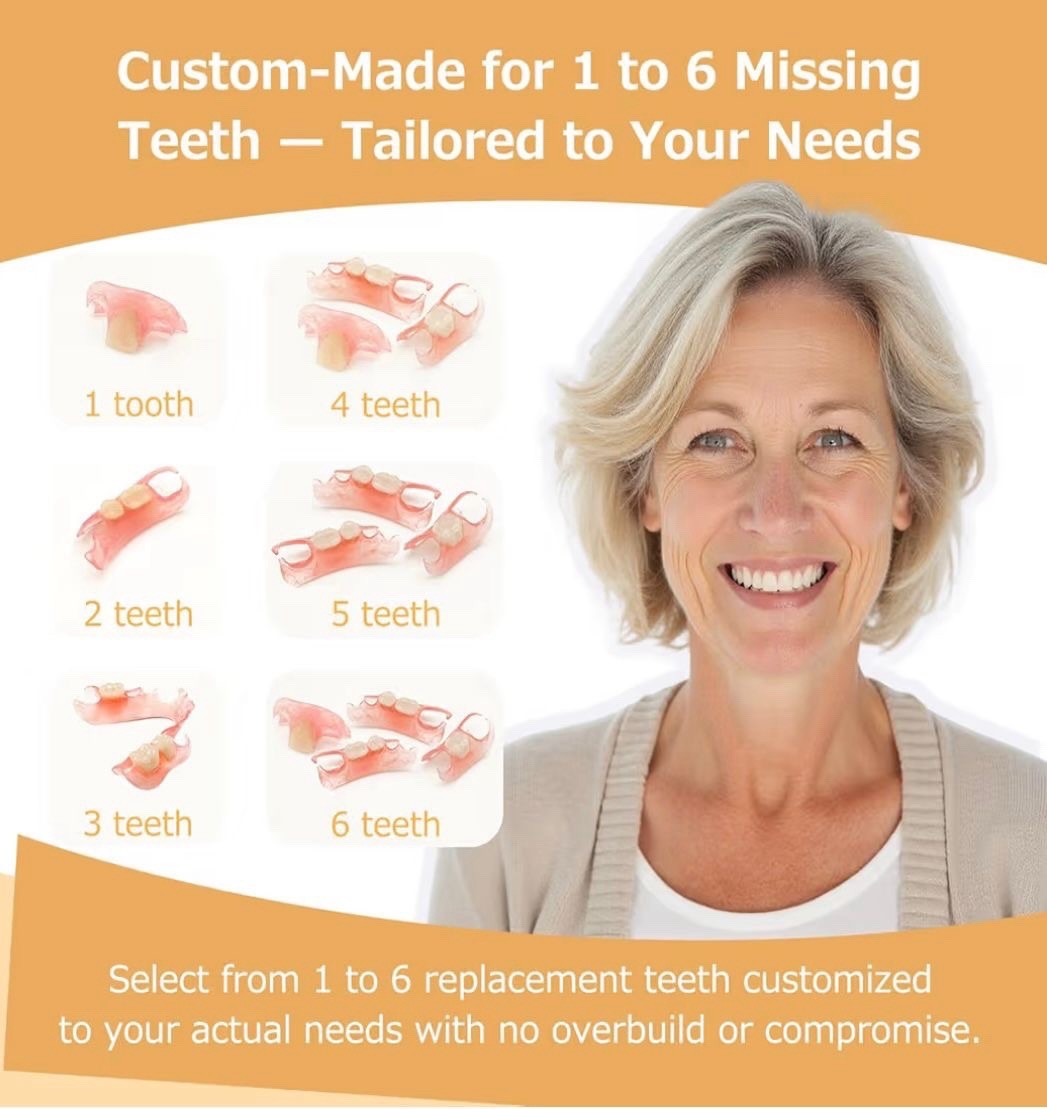 Partial Dentures - Dentures for Missing Teeth & Gaps - Lightweight & Unbreakable