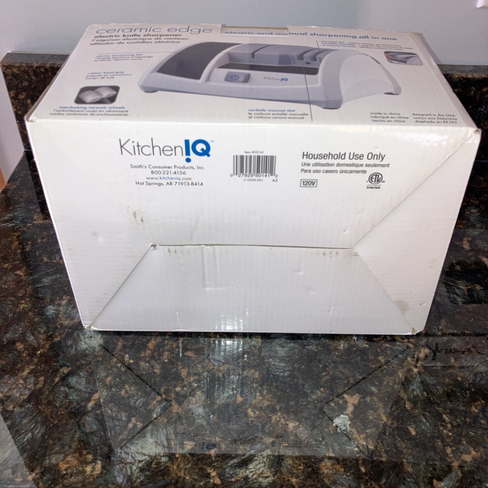 KitchenIQ 50141 Ceramic Edge Electric Knife Sharpener New In Box!