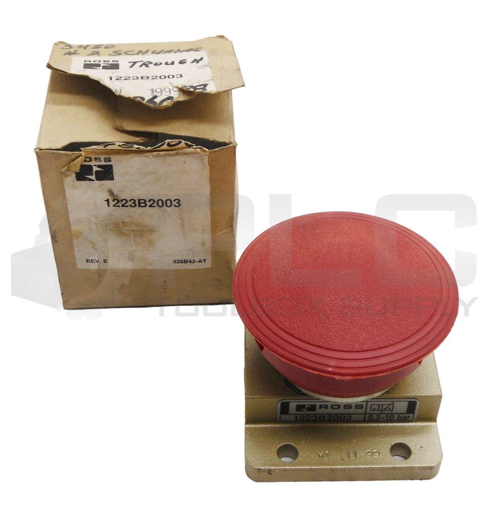 NEW ROSS CONTROLS 1223B2003 PNEUMATIC PUSH BUTTON VALVE RED 0.3-10BAR *READ*