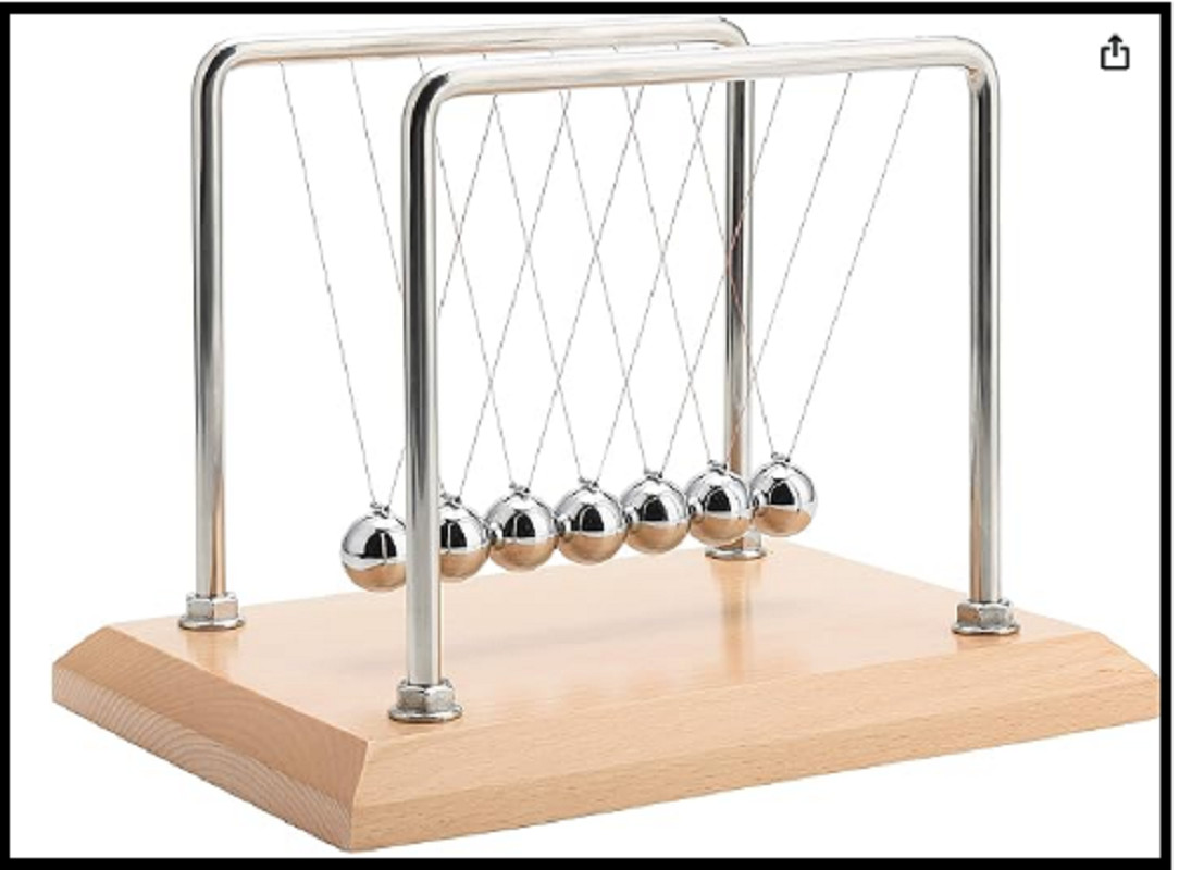 CERROPI 7 Balls Newton's Cradle -10.1 Inch, Beech Base