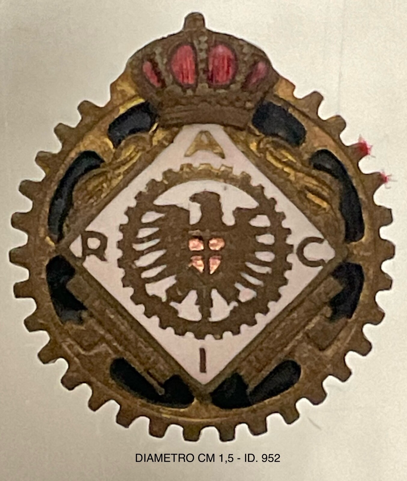 REALE AUTOMOBILE CLUB D’ITALIA DISTINTIVO RACI PRODUTTORE F.M.LORIOLI