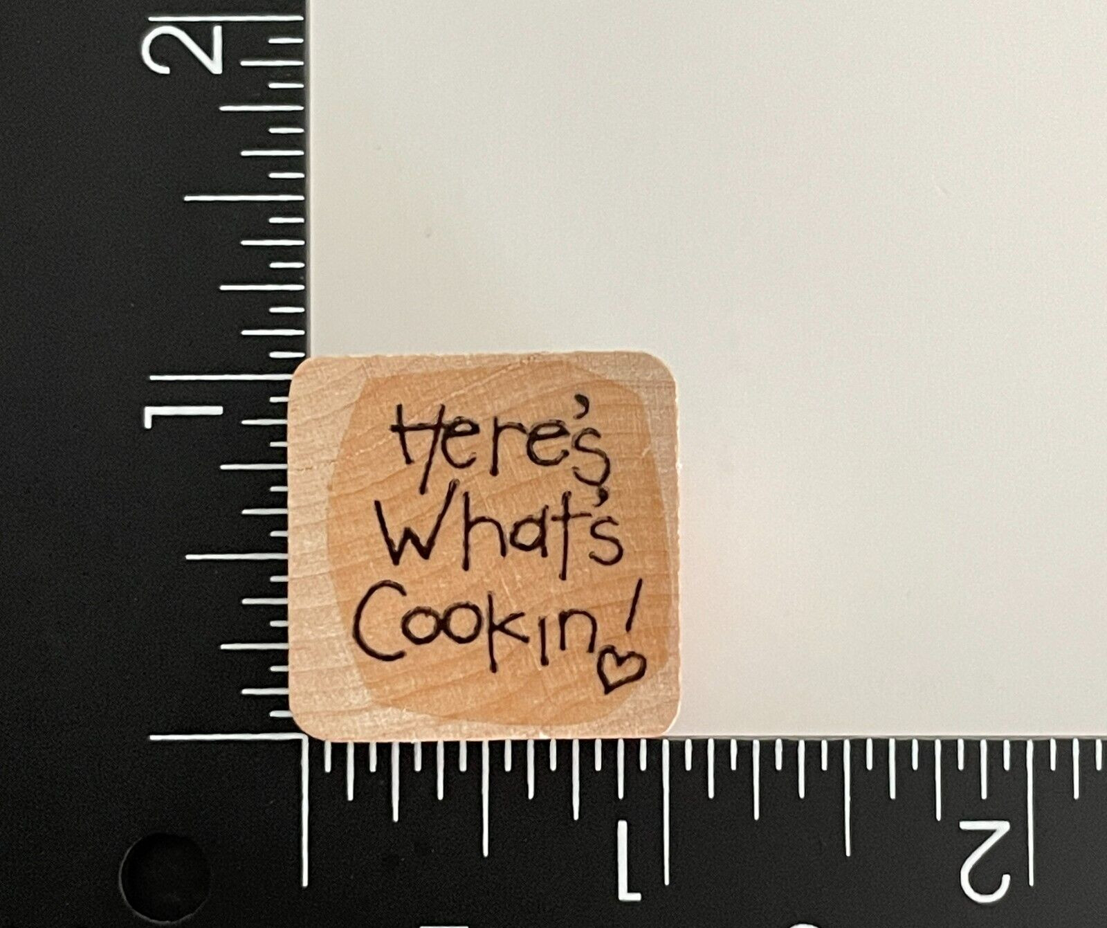 Mini Here's What's Cookin' Wood Mounted Rubber Stamp