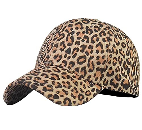 Adjustable Baseball Cap Leopard Print Hat Cotton Sunhat One Size Leopard-1