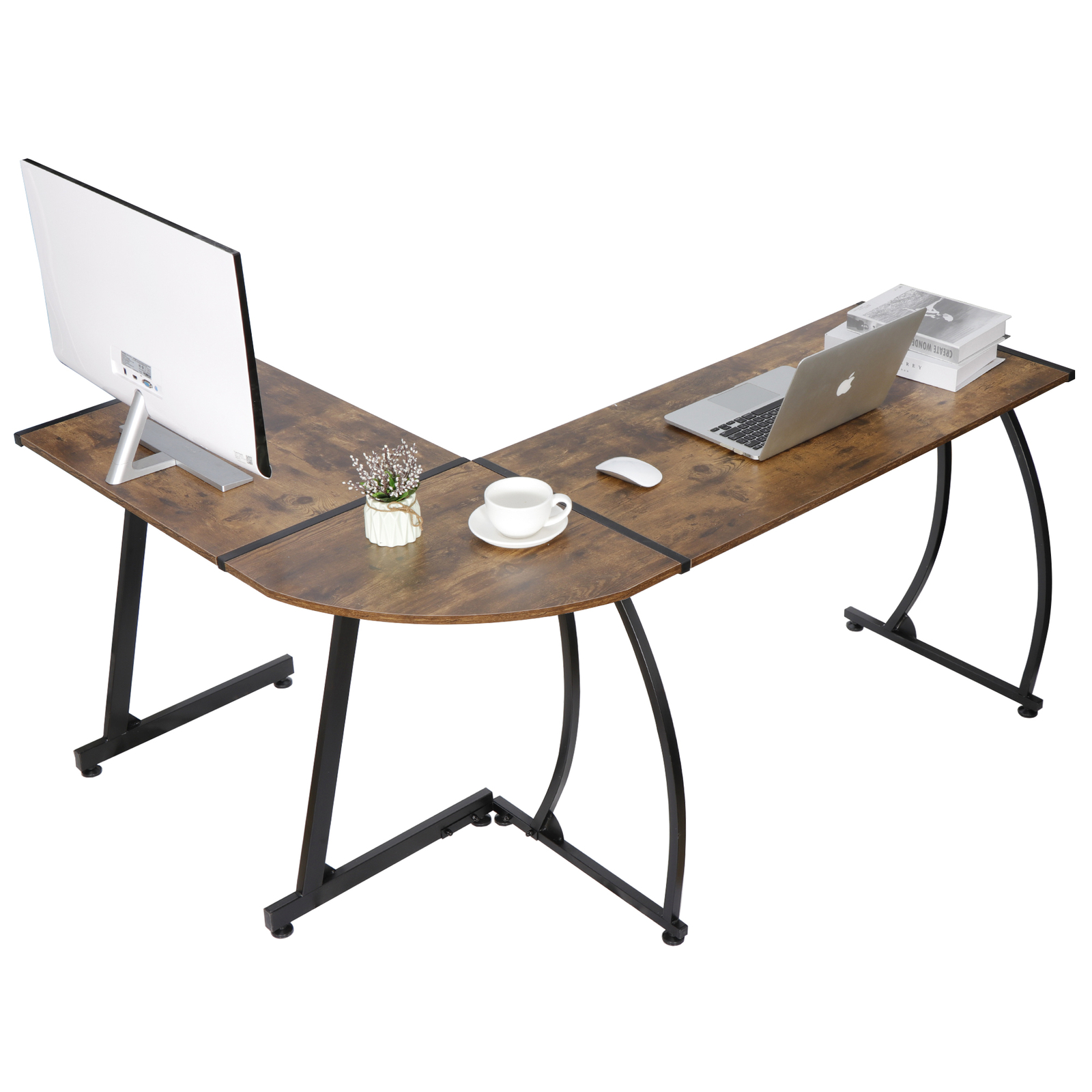 L-Shaped Computer Desk L Shaped Corner Desk Laptop Study Writing Table Sturdy