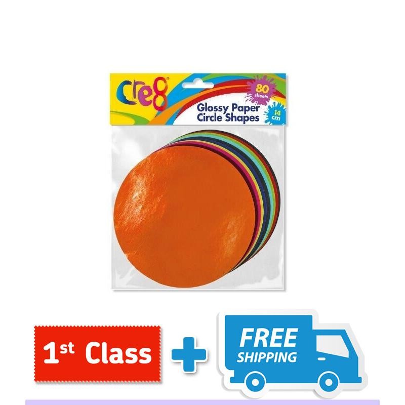 Glossy Paper Circle Shapes, 80 sheets