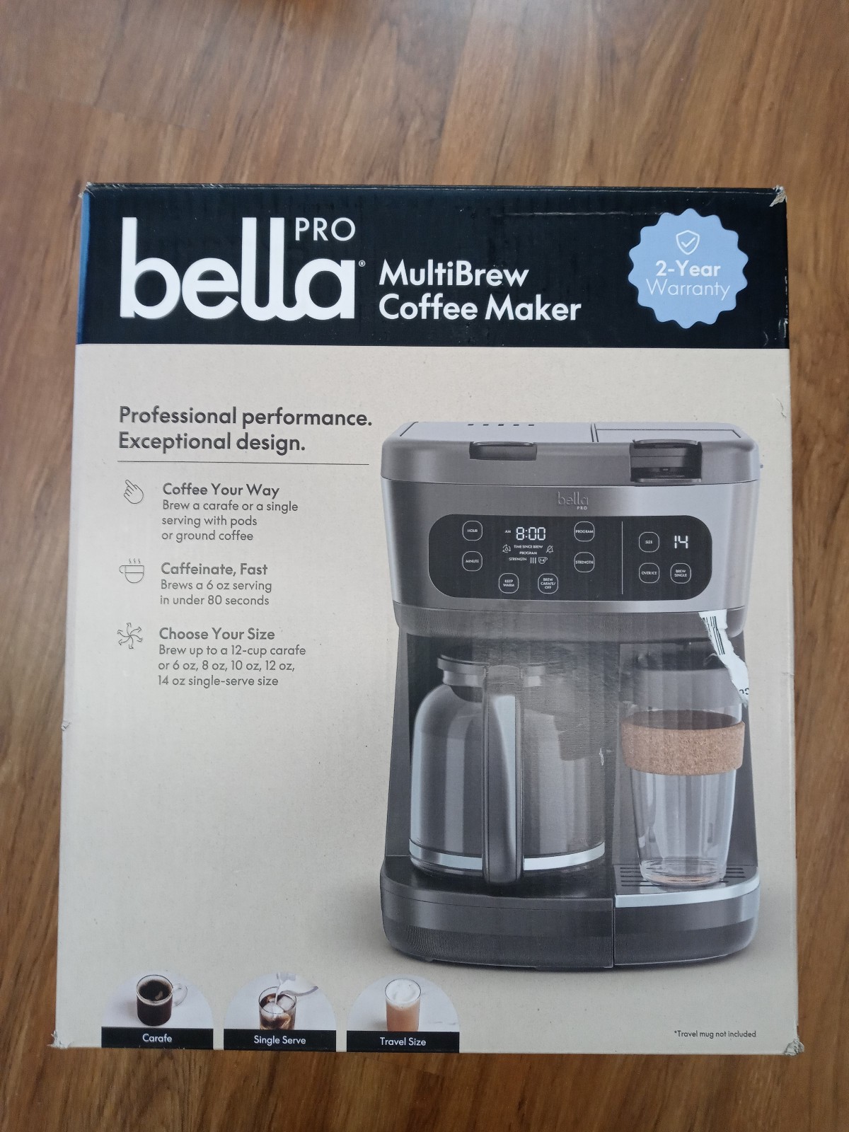 Bella Pro 90283 MultiBrew 12-Cup Single Serve Pod Drip Coffee Maker - Black