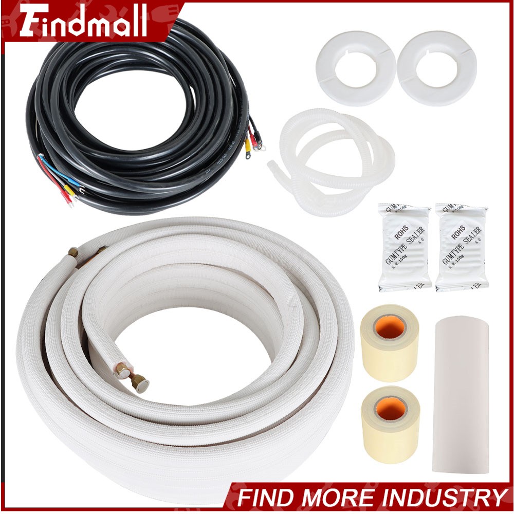 Findmall 50 Feet Install Kit For Mini Split Heat Pump Systems 1/4" - 3/8" Dia.