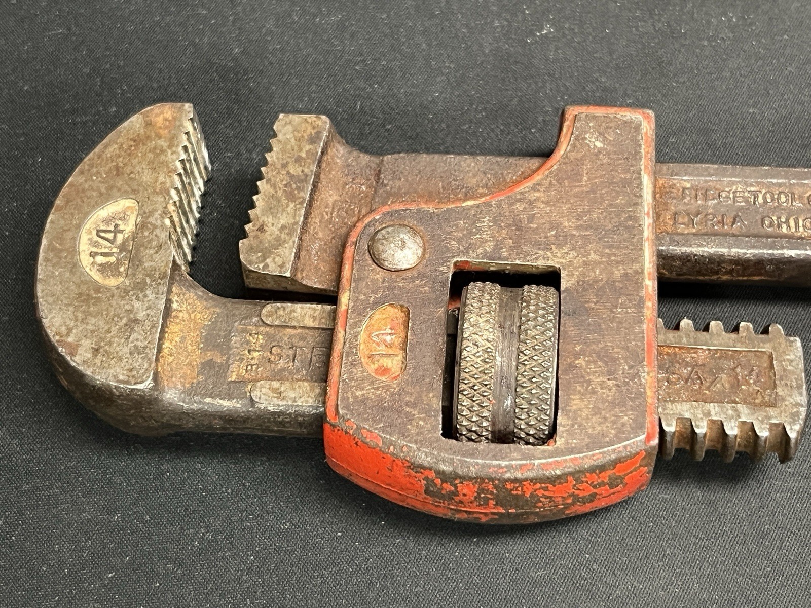 VINTAGE THE RIDGE TOOL CO. IMPROVED STILLSON #14 PIPE/MONKEY WRENCH