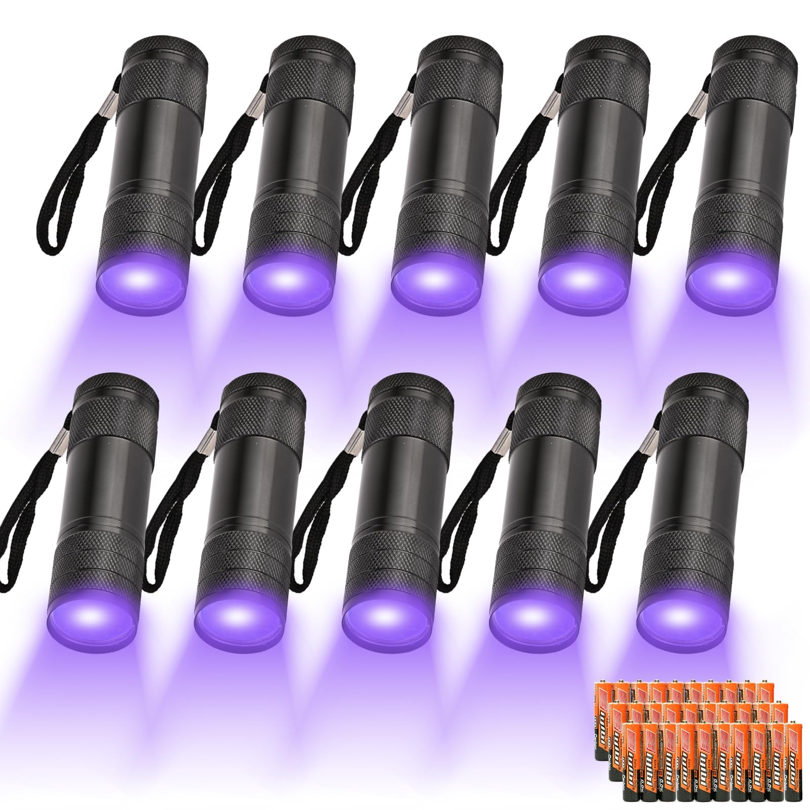 10 Pack Black Light Flashlight 395nm UV Flashlight Torch for Pet Stains Urine