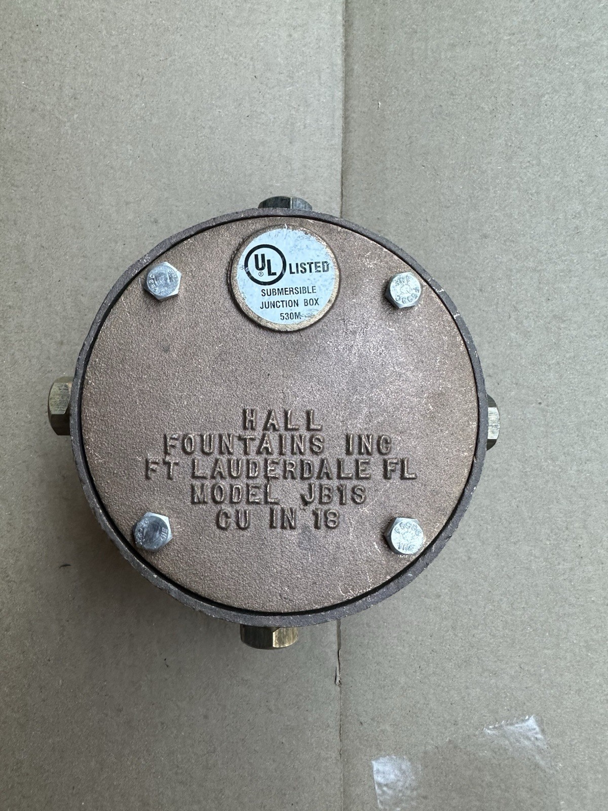 Submersible bronze  Junction Box 530 M Model JB1S