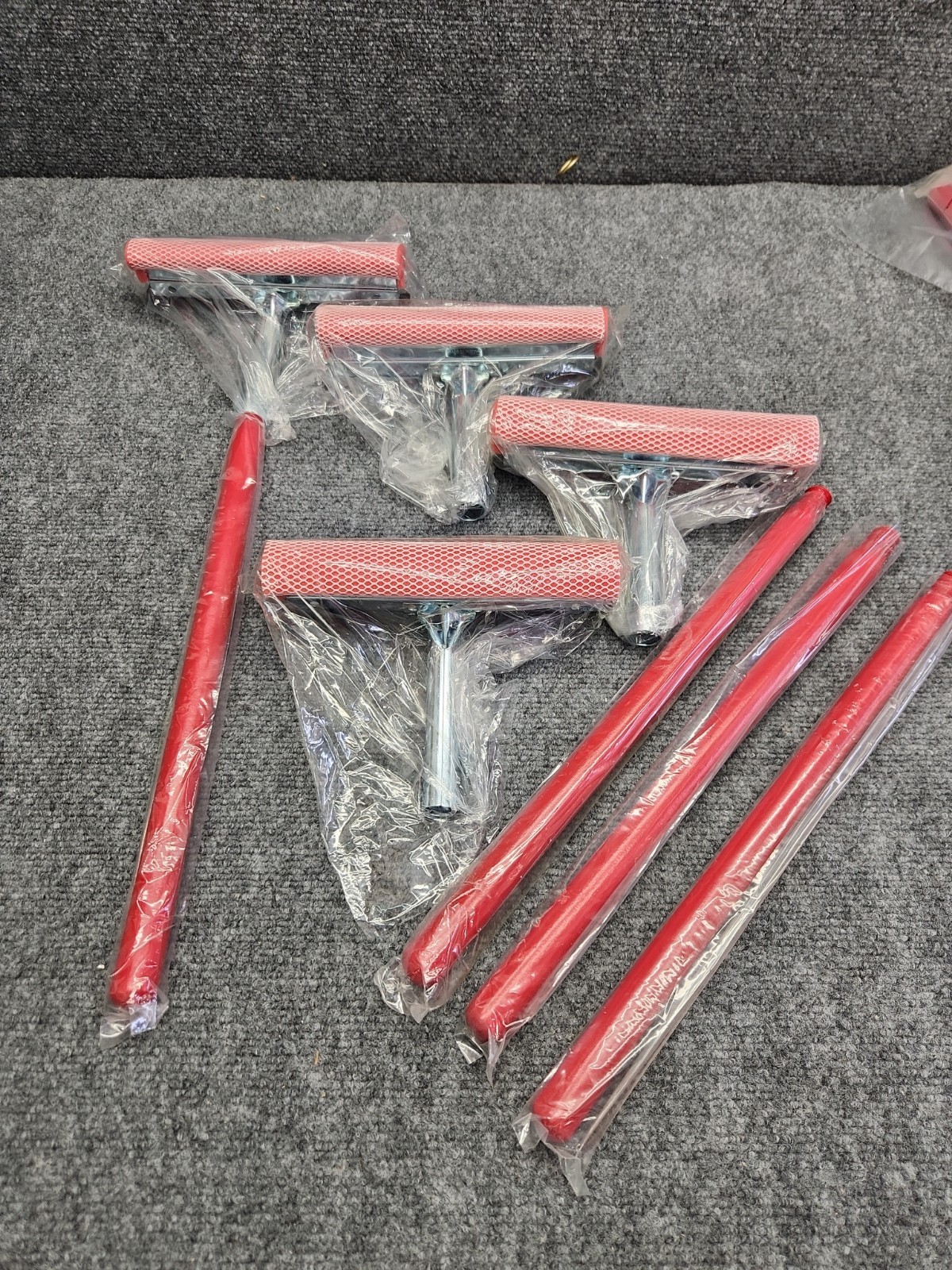 4-PK 8 in. Deluxe Professional Squeegee Red  16 in. Wood Handle