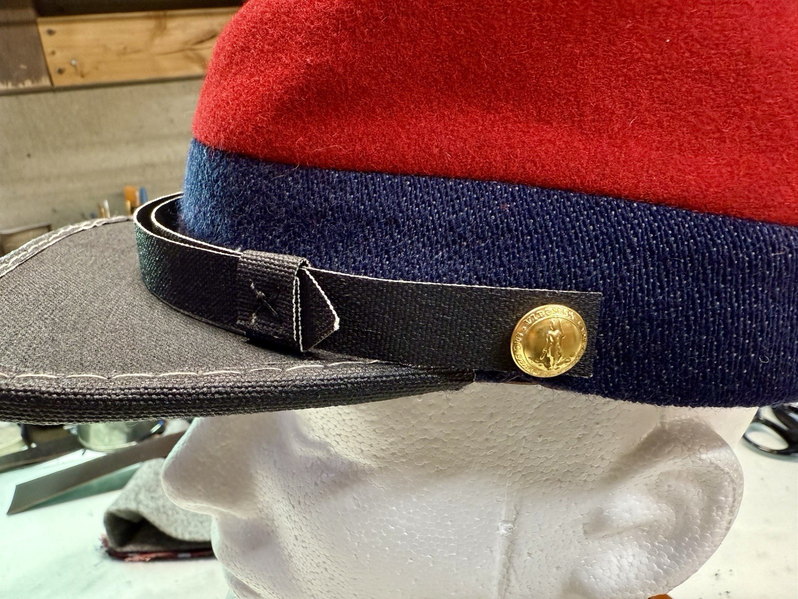 Civil War Confederate Forage Artillery Cap - 7-3/8”