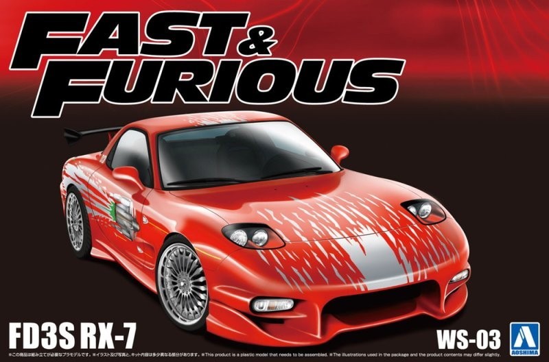 Aoshima 1/24 MAZDA RX7 FD3S WS-03 Fast & Furious Plastic Model Kit