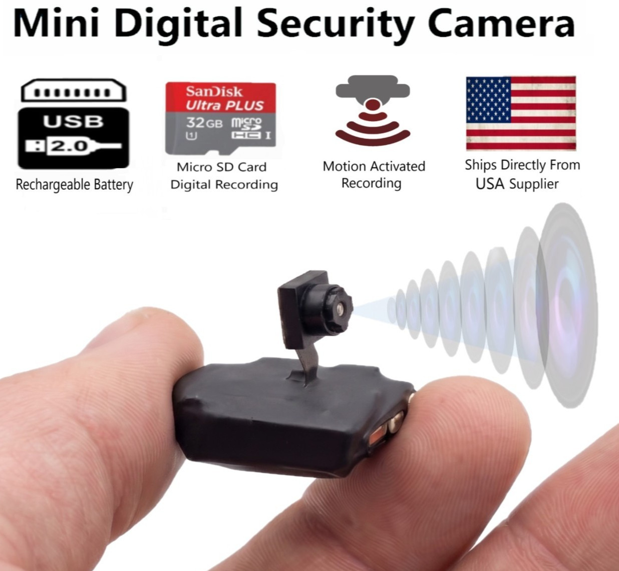 Mini Camera- Best Digital Security Webcam - Portable Compact Wireless Body Cam