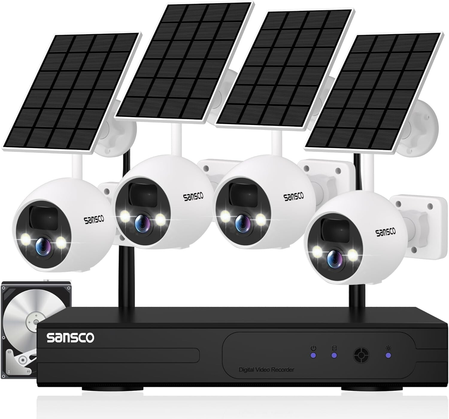 Sansco Wireless Battery Powered CCTV Security System 4MP 2-Way Audio WiFi Camera