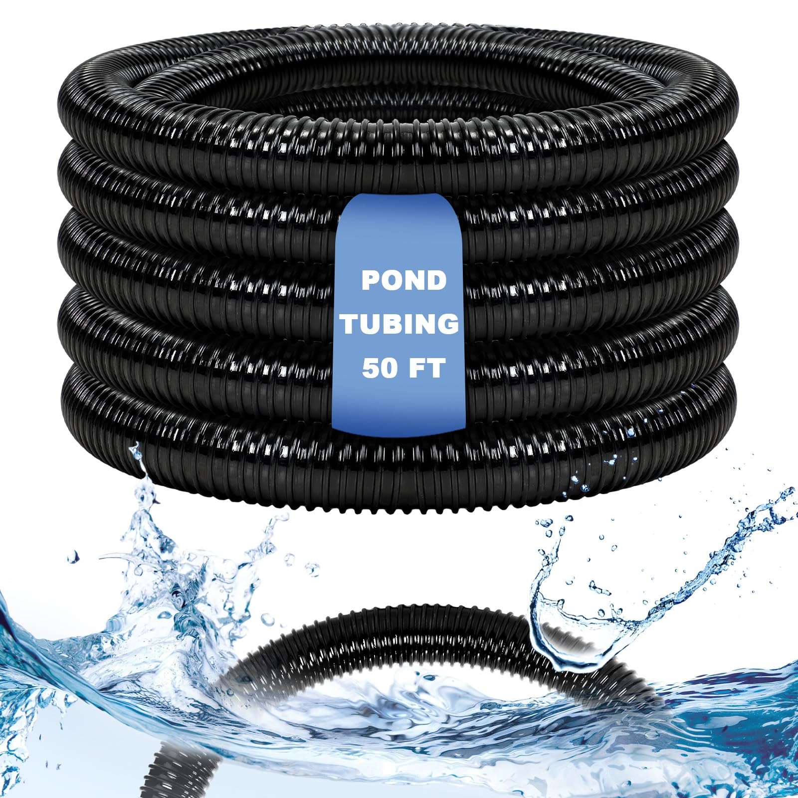 Frienda 50 ft x 1-1/2" ID Pond Pump Tubing Non Diameter x 50ft, Black