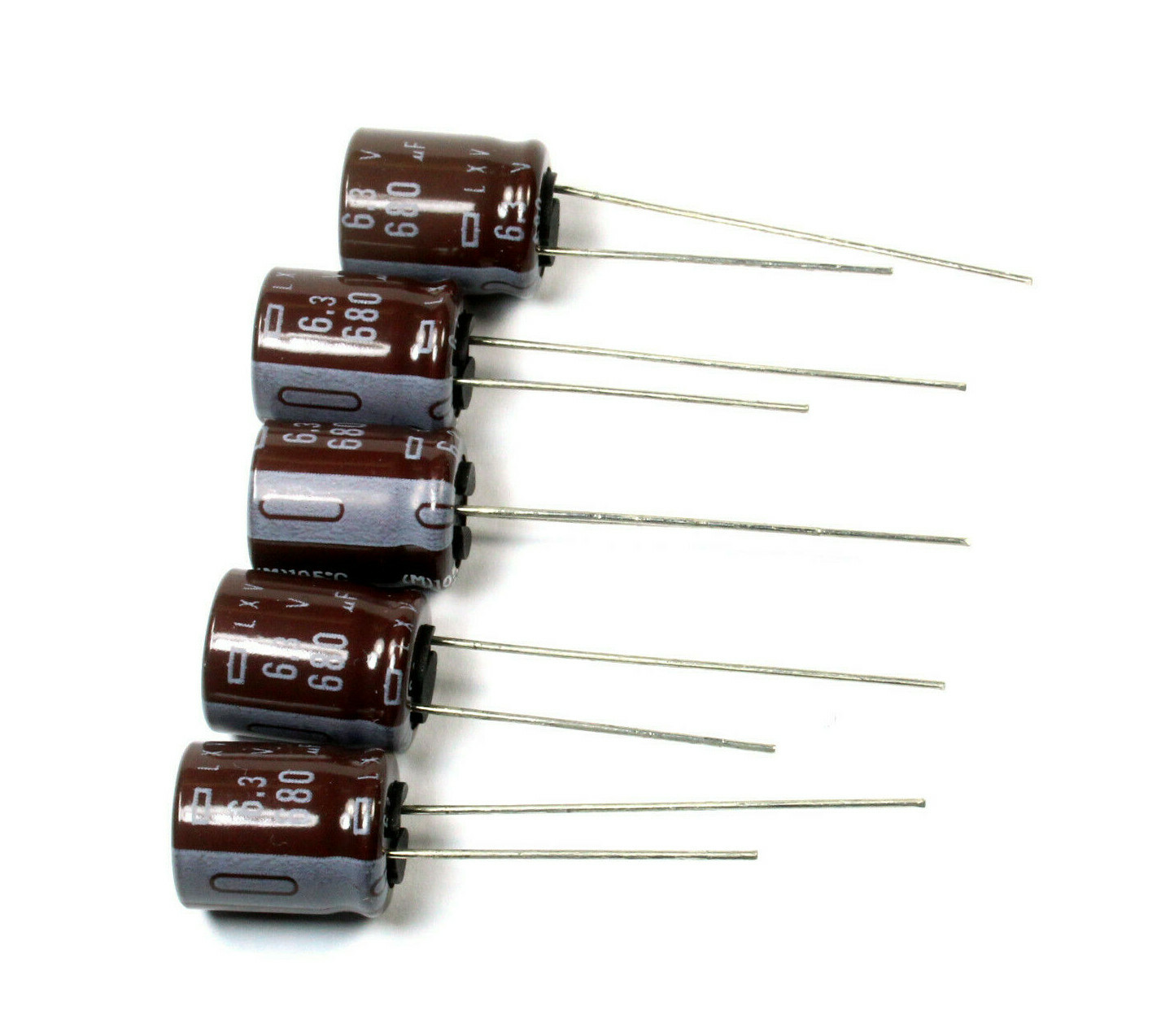 12pcs Nippon Chemi-Con 680uF 6.3v 105c LXV Radial Electrolytic Capacitor