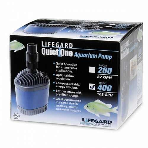 LIFEGARD AQUATICS QUIET ONE MODEL 400 Aquarium Water Pump 103 GPH  # R440465