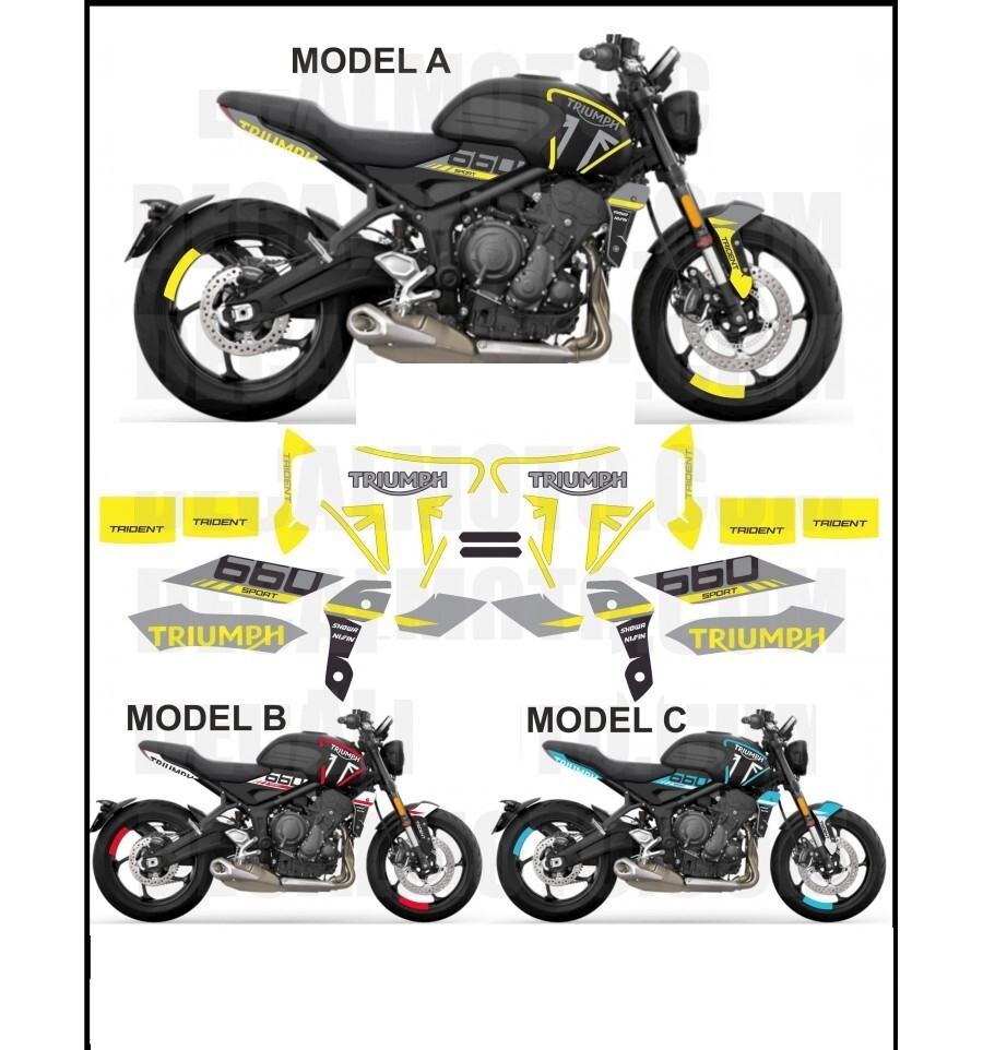 Stickers Trident 660 Sport Black Set Compatible