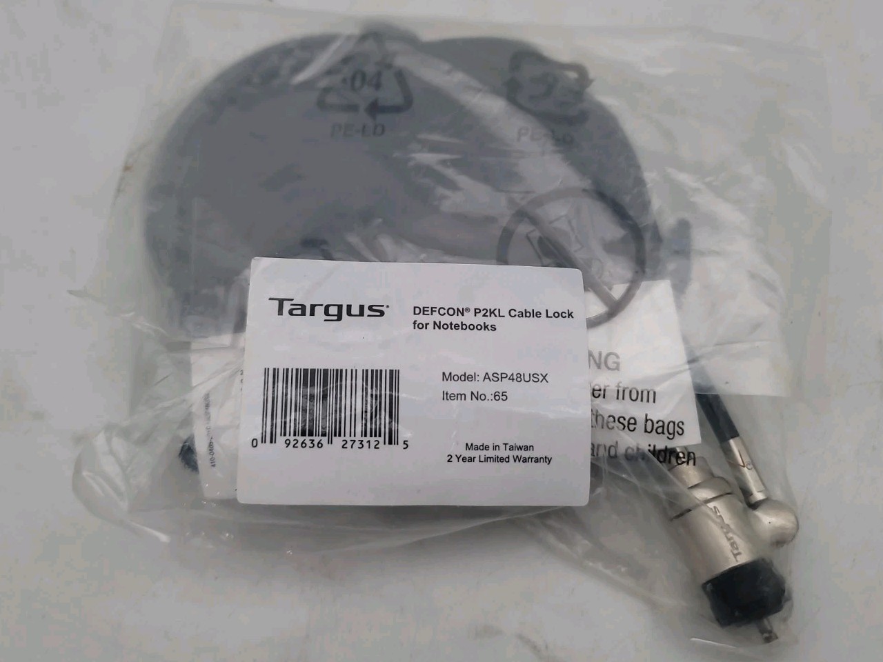 Targus DEFCON P2KL Cable Lock for Notebooks( ASP48USX)