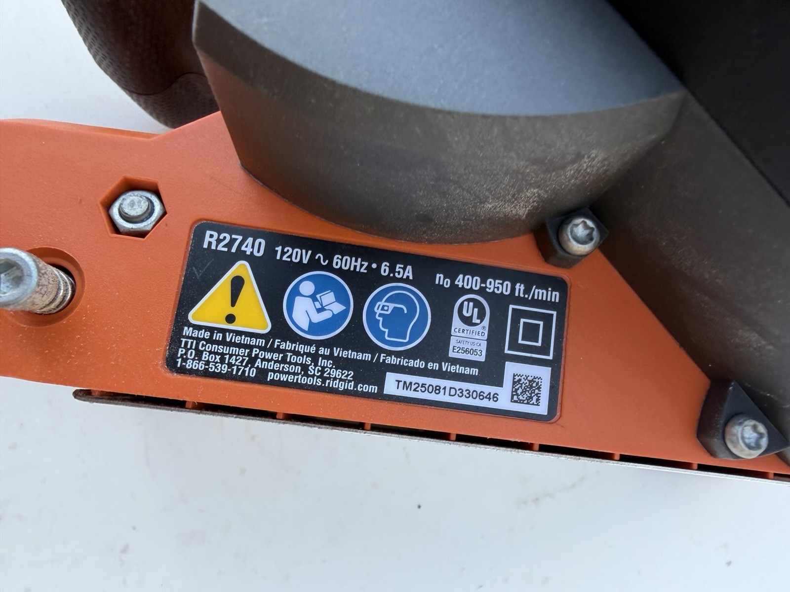 Ridgid R2740 Corded Variable Speed Belt Sander
