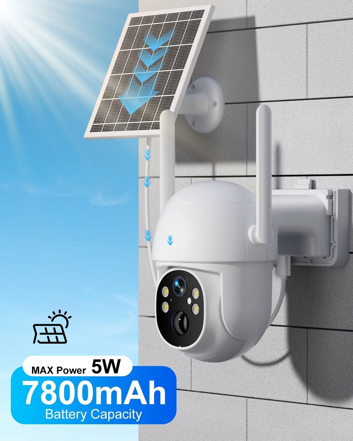 Lifetime Free Unlimited Data 4G LTE Security Camera Solar Battery Wireless
