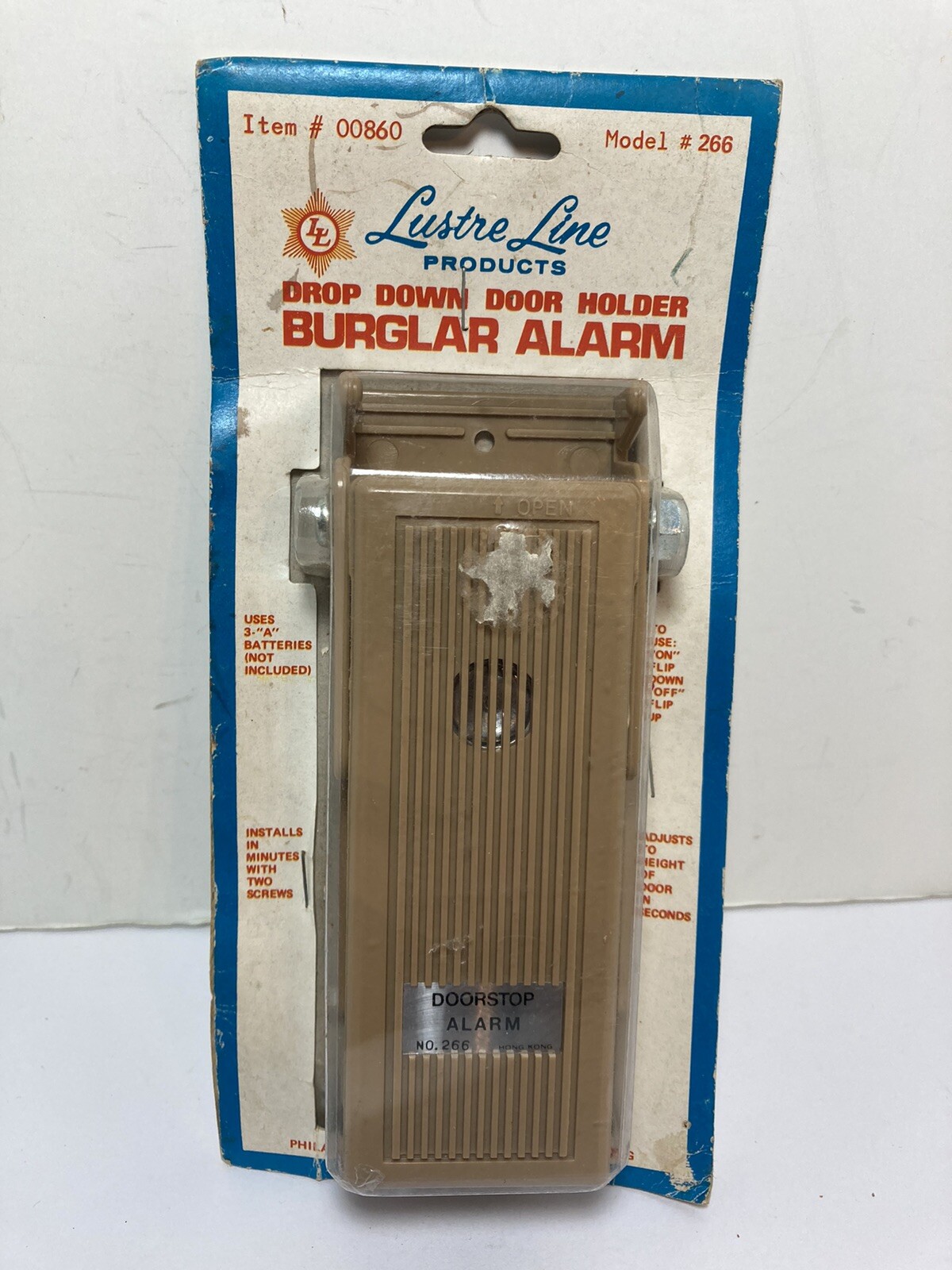 Lustre Line Vintage Drop Down Burglar Alarm NOS