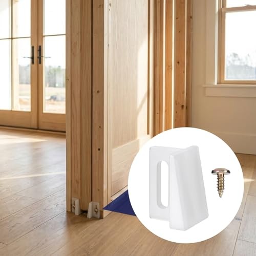 2 Pack Pocket Door Bottom Guide, Plastic Pocket Guide Sliding Door White