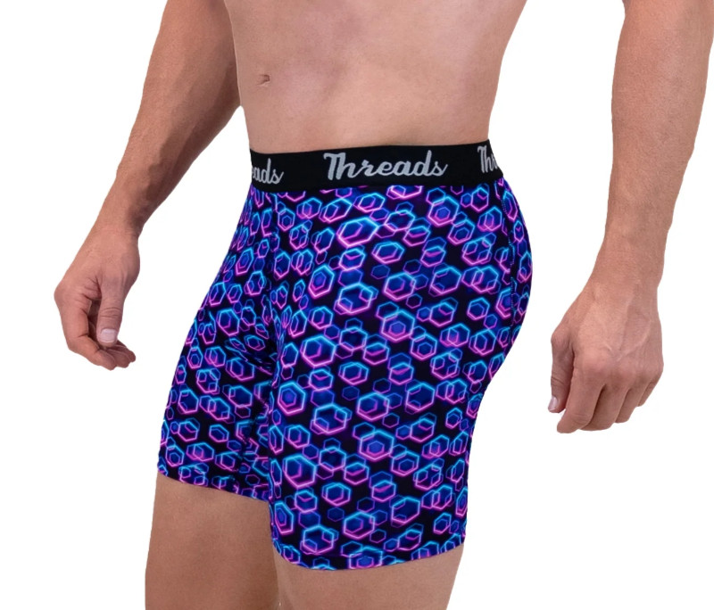 Threads Mens Performance Boxer Briefs 3-Pack 6” Nylon Brief S-XXL Geometric
