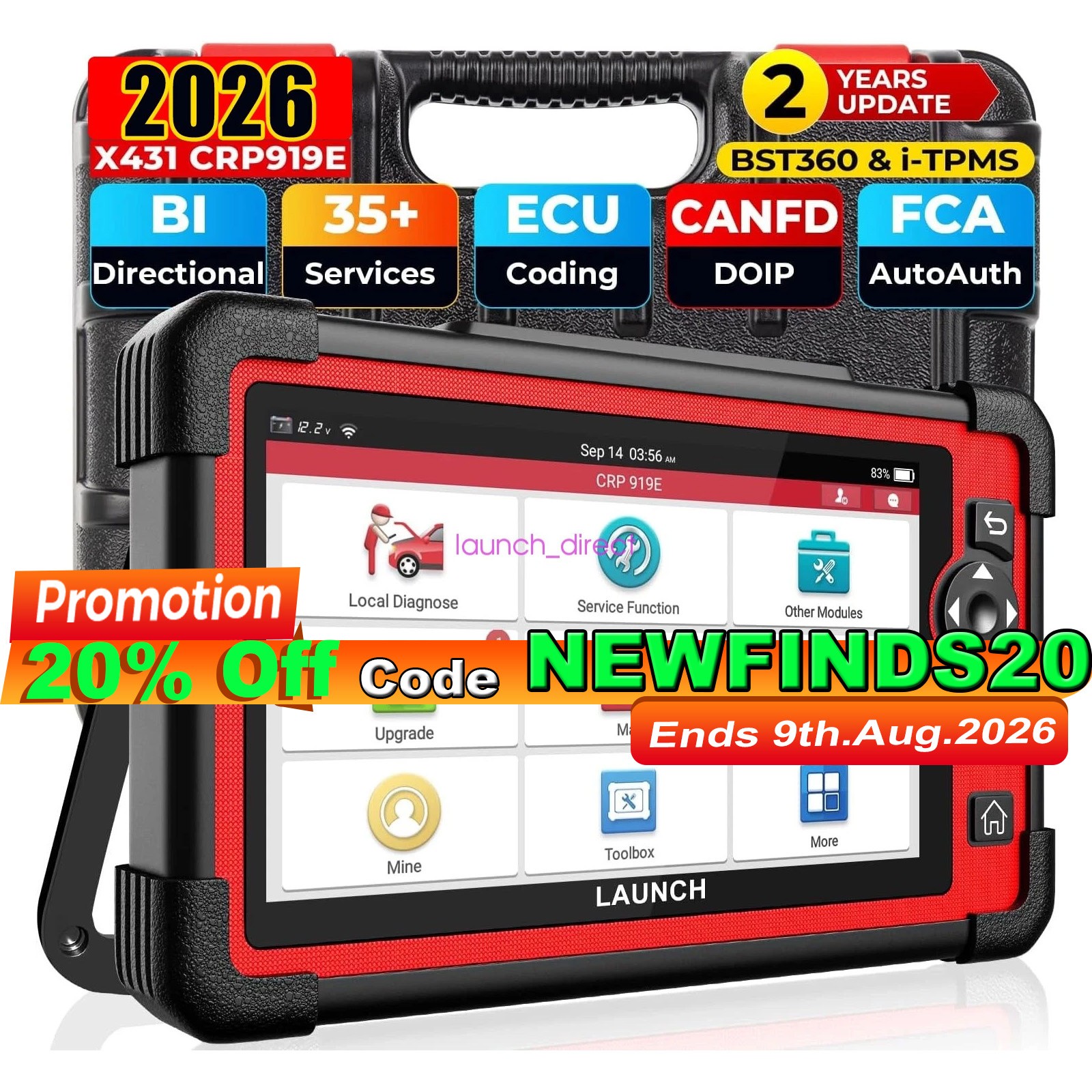 LAUNCH X431 CRP919E PROS ELITE Car OBD2 Scanner Diagnostic Tool ECU Coding Tool