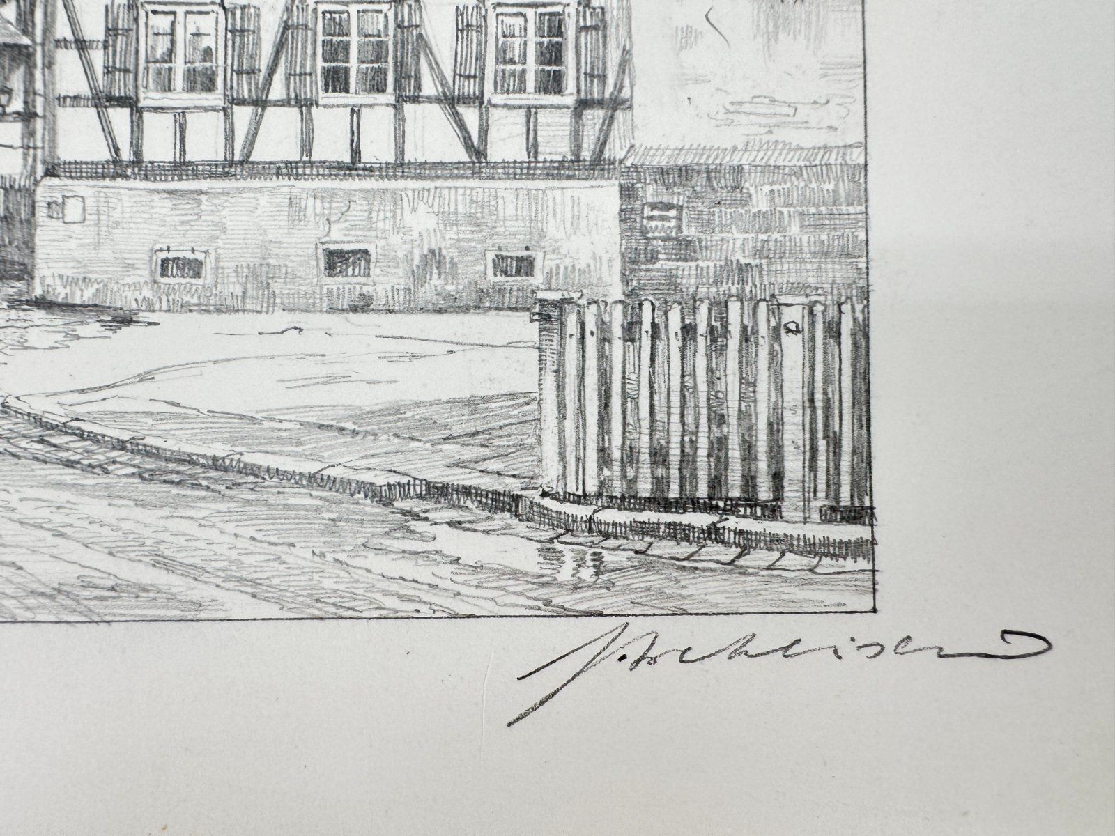 * HEINZ WEHLISCH DRAWING ZELL WEIERBACH AROUND 1915 SIGNED