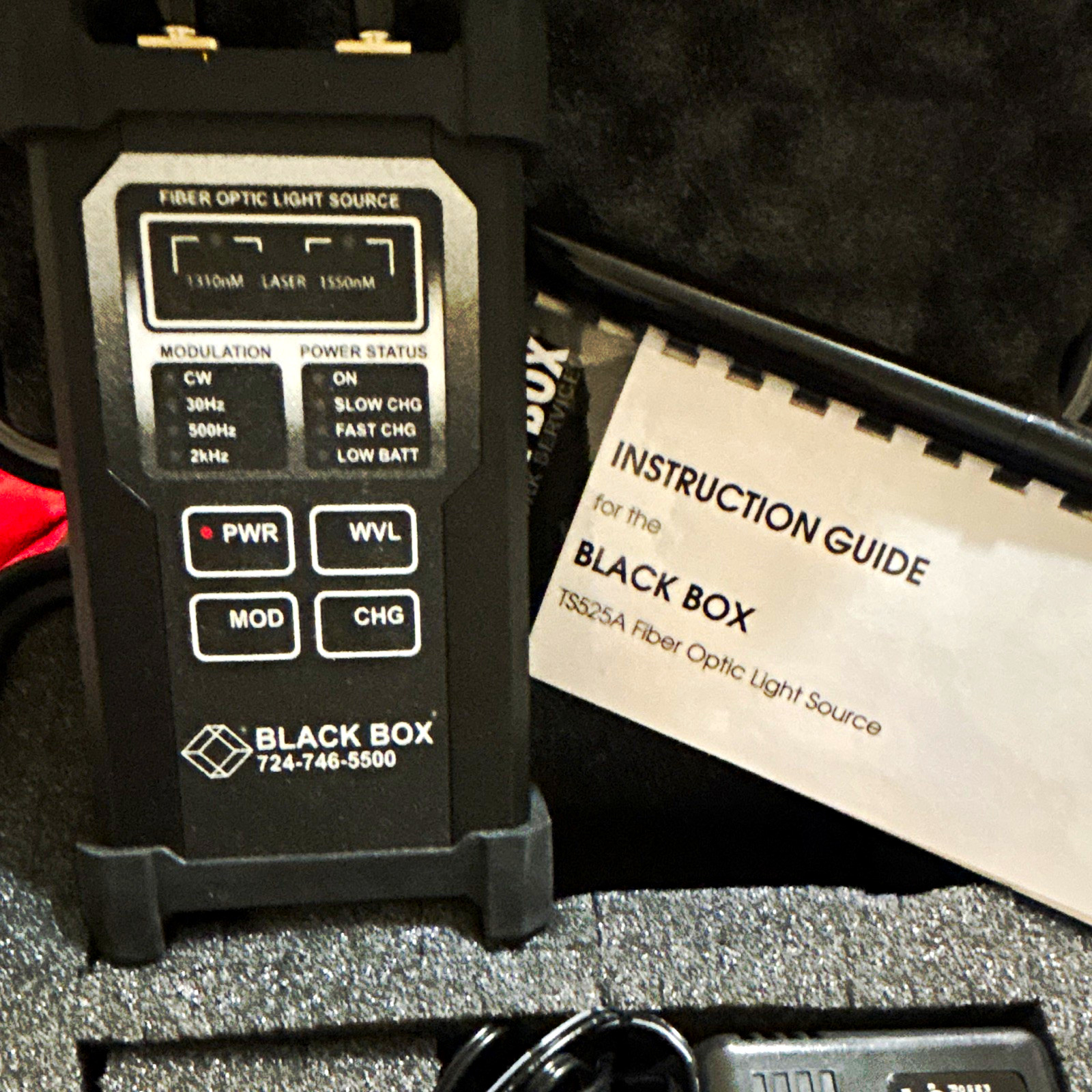 Black Box LS525A Laser Fiber Optic Light Source w/ Instruction Guide