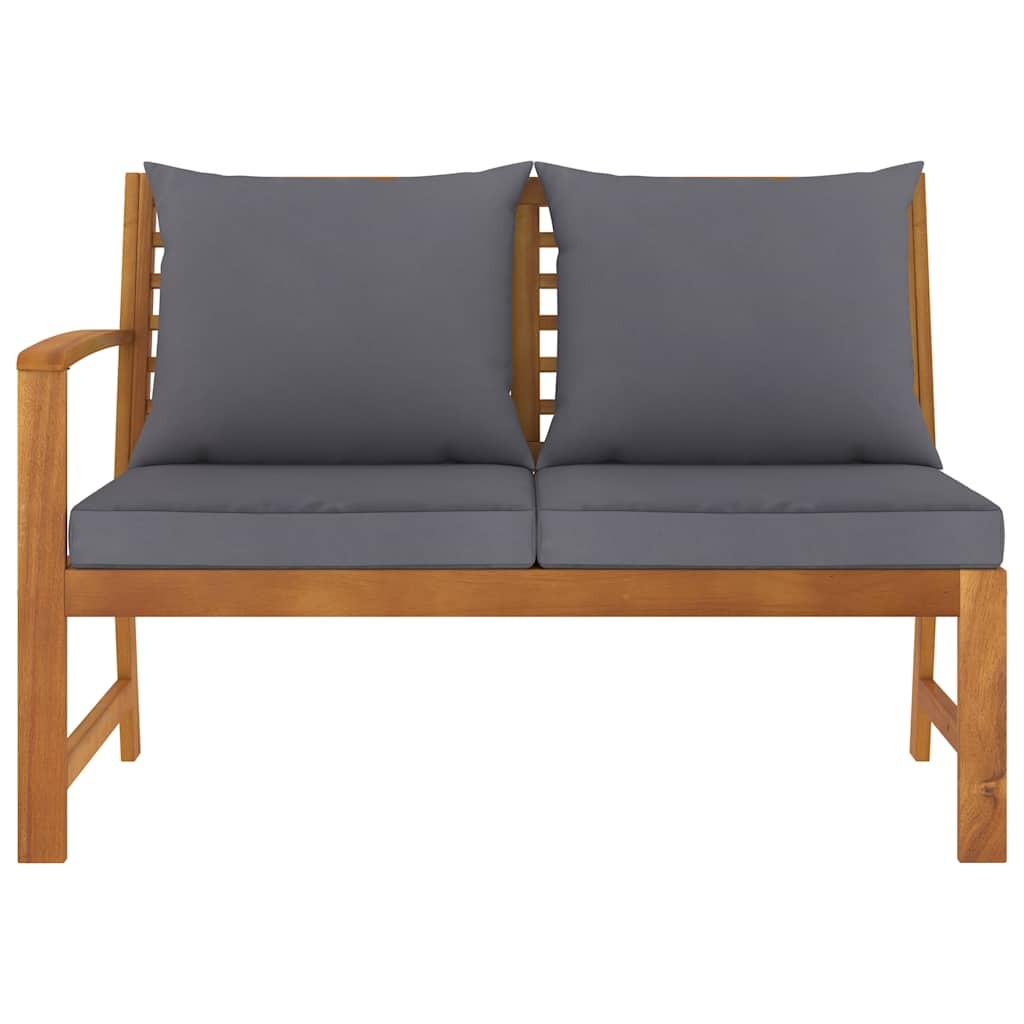 Patio Bench Outdoor Sectional Sofa with Cushions Solid Acacia Wood vidaXL