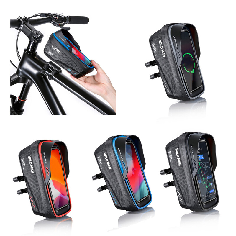 Bicycle MTB Road Bike Waterproof Phone Case Holder Frame Front Bag Hard Shell