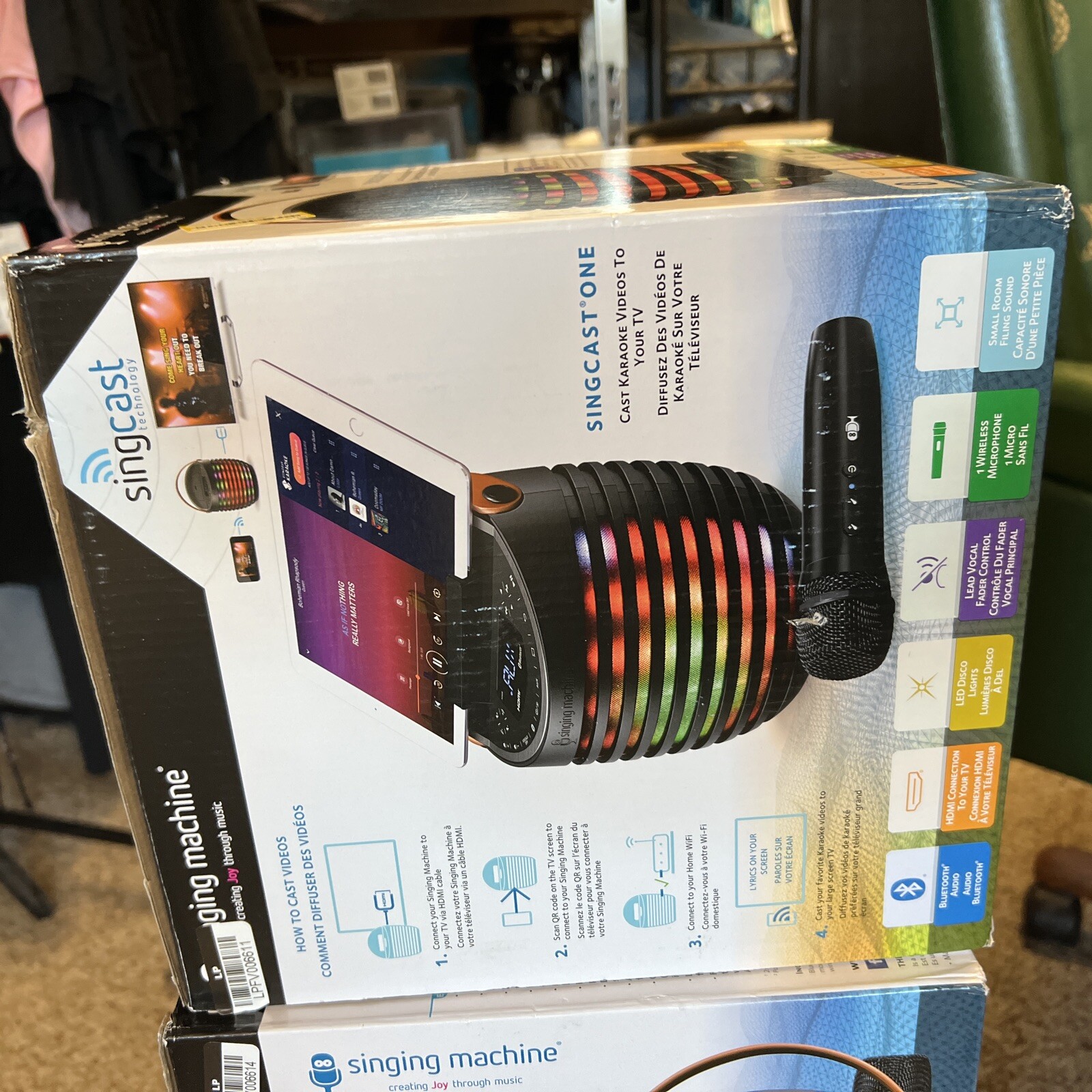 Singing Machine SingCast One Casting Bluetooth Karaoke System with wireless M...