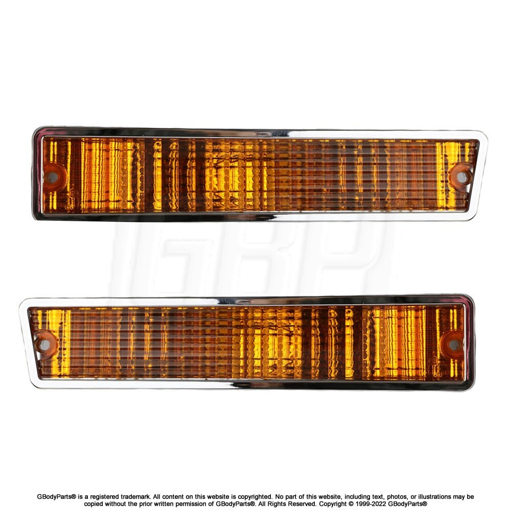 81-88 Hurst Olds442 Cutlass Amber Bumper Marker Light SET GM #22511039 #22511038