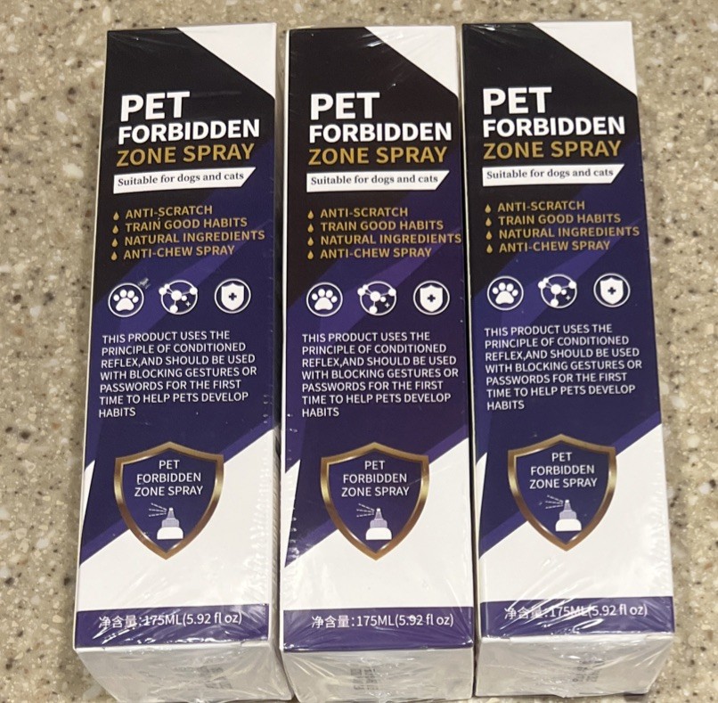Lot Of 3 Pet Forbidden Zone Spray Dogs Cats Natural Ingredients 1.75ml Exp 8/26