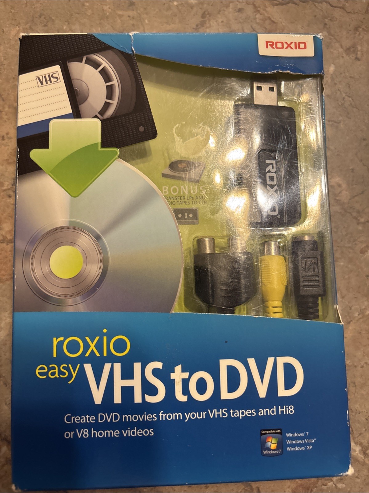 Roxio Easy VHS to DVD VHS Hi8 V8 Video to DVD or Digital Converter *Read