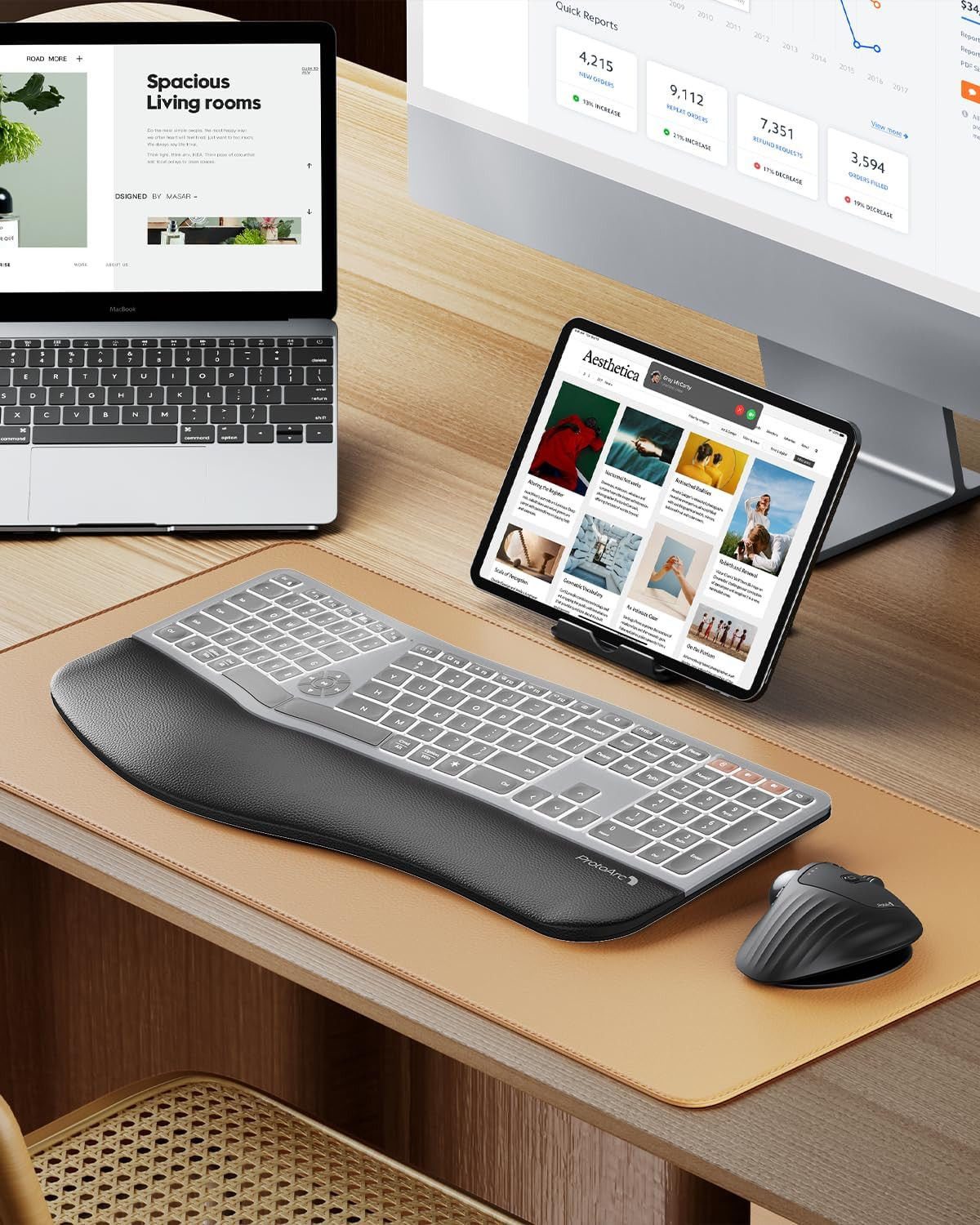 Silicone Keyboard Cover for EK01 plus Backlit Bluetooth Ergonomic Keyboard (Key